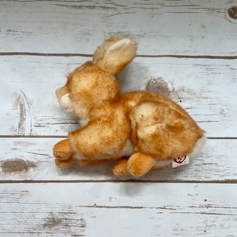 Ty Minksy Bunny Plush Ginger White Mottled Rabbit Classic 7 inch Small